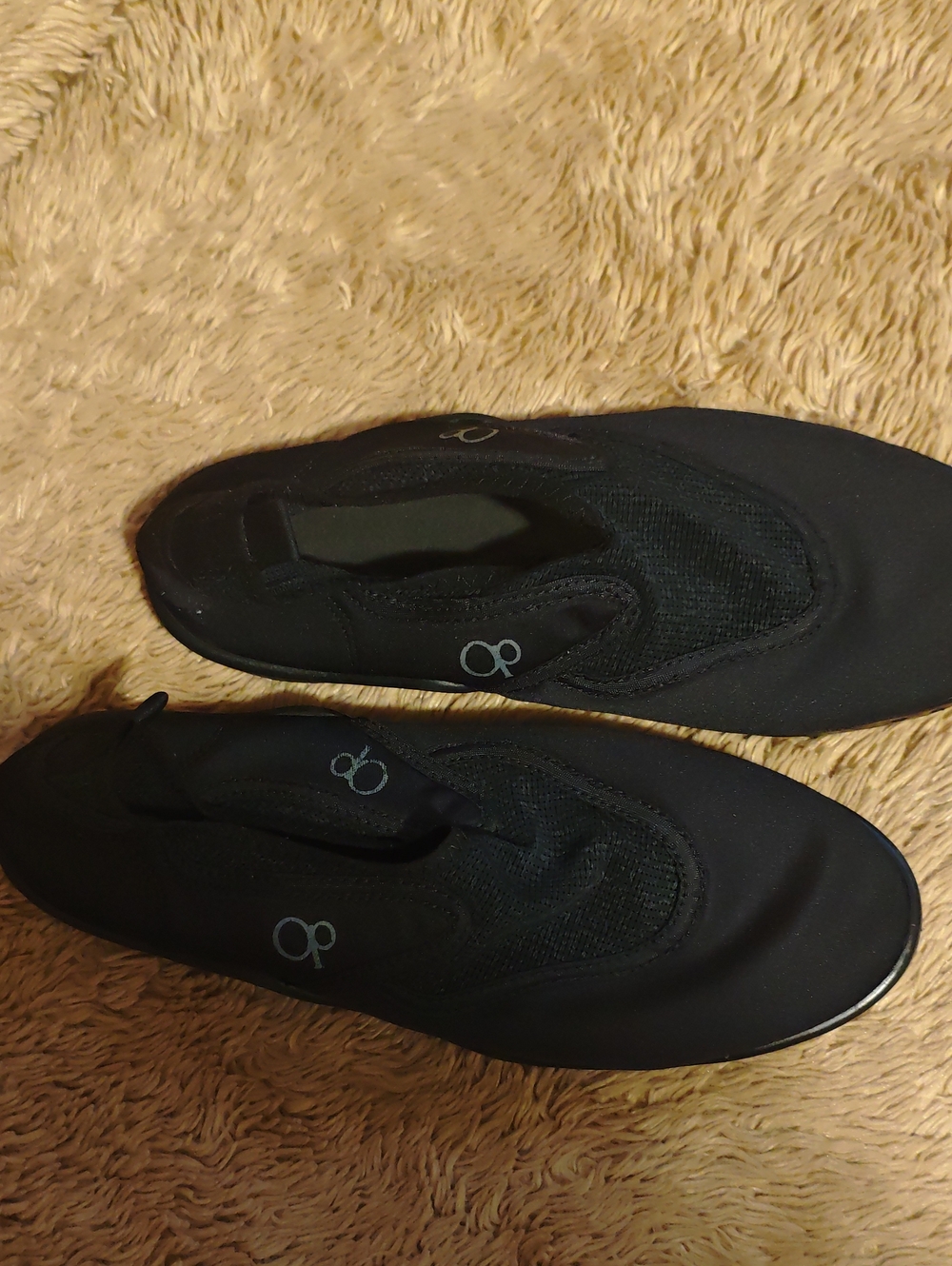 OP Black Slip-On Water Shoes for Men with Subtle Logo